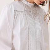 PORCELAIN VINTAGE INSPIRE WOVEN TOP