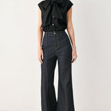 MODERN STATEMENT BOW WOVEN TOP