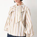 CHAMPAGNE STRIPE MUSE WOVEN TOP