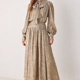 SERPENTINE TAUPE SNAKESKIN WOVEN TOP