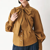 GOLDEN BROWN CASCADE WOVEN TOP