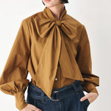 GOLDEN BROWN CASCADE WOVEN TOP