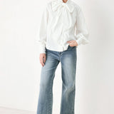 GOLDEN BROWN CASCADE WOVEN TOP