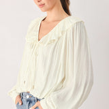 CLOUDRIFT IVORY WOVEN TOP
