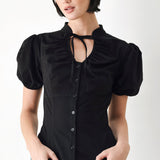 WHITE ROSE DAYDREAM WOVEN TOP