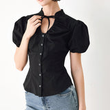 WHITE ROSE DAYDREAM WOVEN TOP