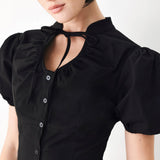 WHITE ROSE DAYDREAM WOVEN TOP