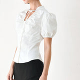 WHITE ROSE DAYDREAM WOVEN TOP