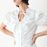 WHITE ROSE DAYDREAM WOVEN TOP