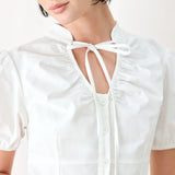 WHITE ROSE DAYDREAM WOVEN TOP