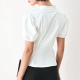 WHITE ROSE DAYDREAM WOVEN TOP
