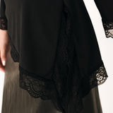AFTER HOURS LACE TRIM ASYMMETRICAL TOP