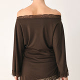 AFTER HOURS LACE TRIM ASYMMETRICAL TOP