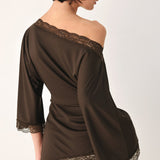 AFTER HOURS LACE TRIM ASYMMETRICAL TOP