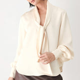 CHAMPAGNE WISHES TIE FRONT BLOUSE