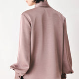 CHAMPAGNE WISHES TIE FRONT BLOUSE