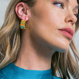 DIP RIBBED STUD EARRINGS