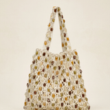 Artisanal Handwoven Gem Bead Crochet Tote Bag