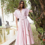 GUAYABA MIDI DRESS IN SOFT PINK