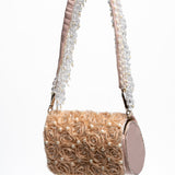 Fringe Mini Flap Bag with Floral Pattern