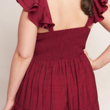 SUMMER MILK DEEP RED WOVEN MAXI DRESS