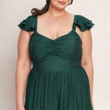 SUMMER MILK FOREST GREEN WOVEN MAXI DRESS