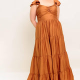 SUMMER MILK RUST WOVEN MAXI DRESS