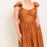SUMMER MILK RUST WOVEN MAXI DRESS