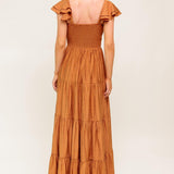 SUMMER MILK RUST WOVEN MAXI DRESS
