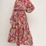 FLORALLY CHIC WOVEN MIDI DRESS