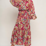FLORALLY CHIC WOVEN MIDI DRESS