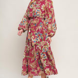FLORALLY CHIC WOVEN MIDI DRESS