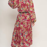 FLORALLY CHIC WOVEN MIDI DRESS