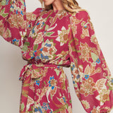 FLORALLY CHIC WOVEN MIDI DRESS