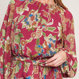 FLORALLY CHIC WOVEN MIDI DRESS