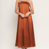 FROSTY ELEGANCE WOVEN MIDI DRESS