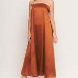FROSTY ELEGANCE WOVEN MIDI DRESS