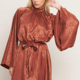 BY ANY MEANS WOVEN SATIN MINI DRESS