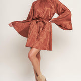 BY ANY MEANS WOVEN SATIN MINI DRESS