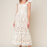 STILL THINKING LACE MIDI DRESS