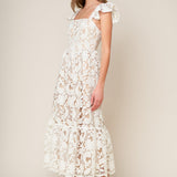 STILL THINKING LACE MIDI DRESS