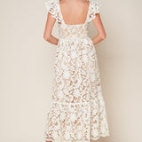 STILL THINKING LACE MIDI DRESS