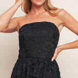 CAREFREE NIGHTS BLACK LACE MIDI DRESS