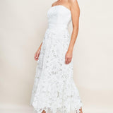 CAREFREE NIGHTS LACE OFF WHITE MIDI DRESS