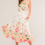 COME WHEN I CALL WOVEN MIDI DRESS