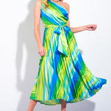 EXUBERANT ELEGANCE WOVEN MIDI DRESS
