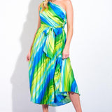 EXUBERANT ELEGANCE WOVEN MIDI DRESS