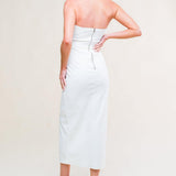 EASYGOING BEAUTY WOVEN TWILL MIDI DRESS