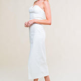 EASYGOING BEAUTY WOVEN TWILL MIDI DRESS