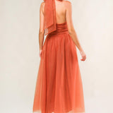EVERY NOW AND THEN MESH MIDI DRESS